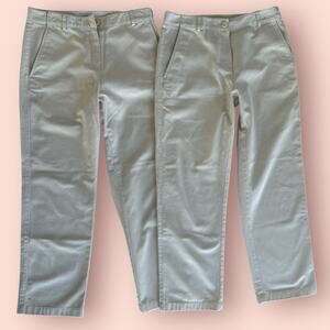 LL Bean 6P Petite Wrinkle Free High Rise Comfort Classic Fit Khaki Pants Chino